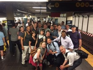 Group photo inside the 42nd Street subway before heading to Brooklyn for a bit of fieldwork