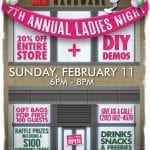 It’s Ladies Night at 5th Street Ace: Sunday, February 11