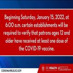 Reminder: Vaccine Mandate Goes into Effect Tomorrow