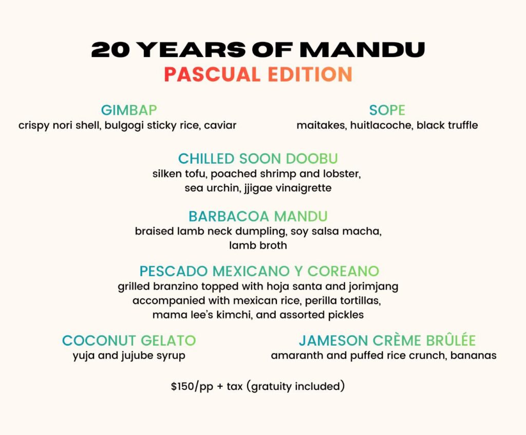 Pascual x Mandu: 20th Anniversary Celebration Dinner