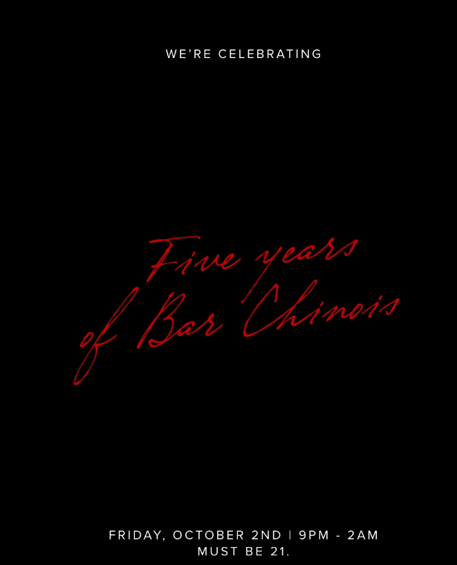 Five Years of Bar Chinois